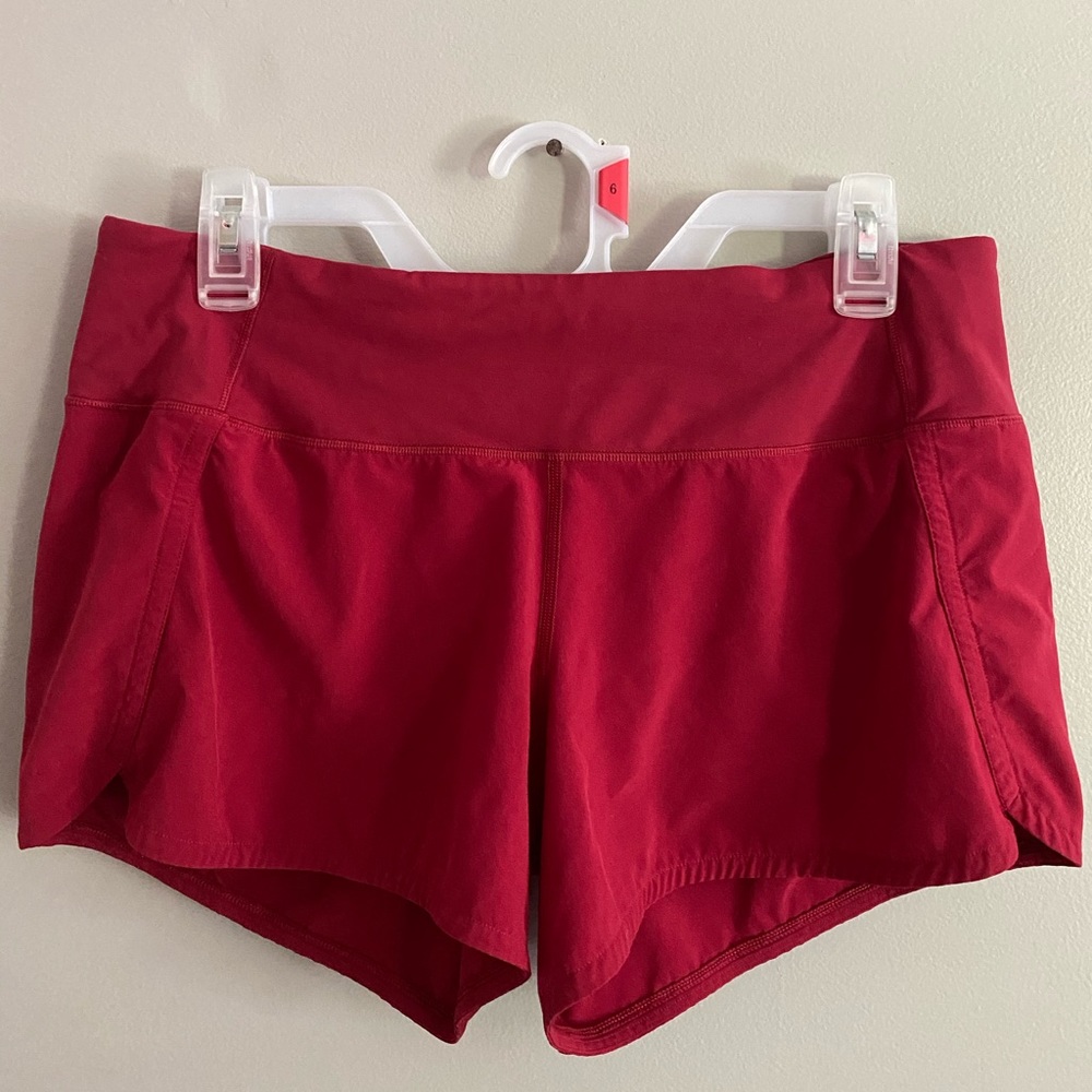 Red lululemon shorts